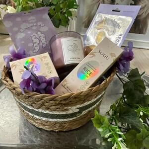 Lavender Spa Gift Basket | Korean Skincare Self Care Set